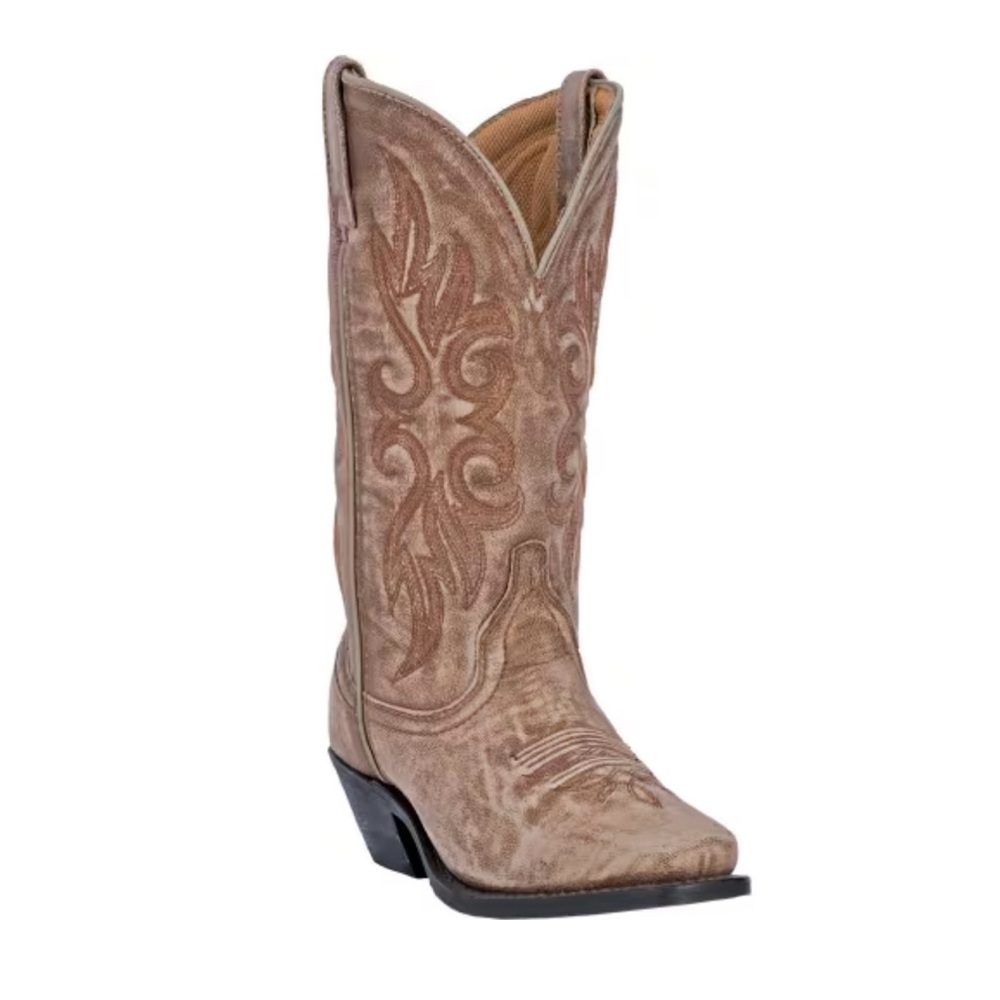 Laredo Tan Heeled Boots Western Style